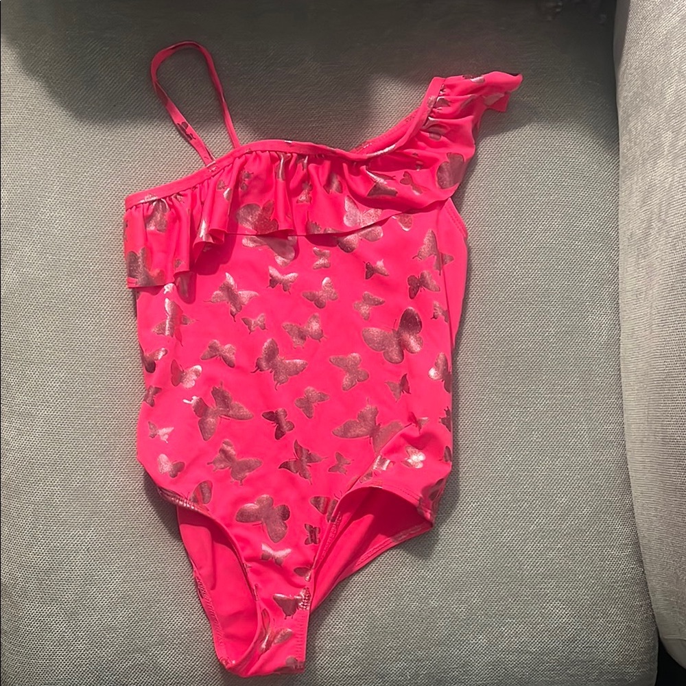 Pink Platinum Kids One Piece Swimsuit with Ruffle